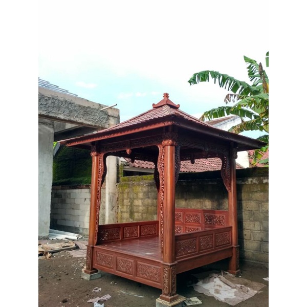 Gazebo Kayu Jati Ukiran Jepara Ukuran 2x2 Meter | Ukir Gebyok Jepara