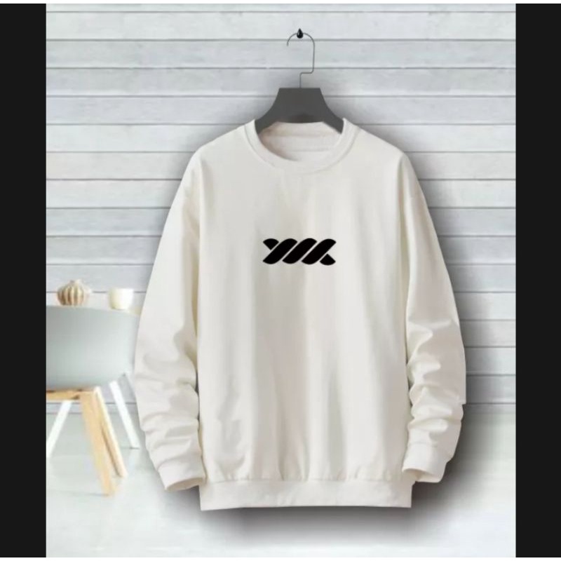 IvannaCollection Sweater Basic Oversize Pria Wanita WADEZIG Sweater Crewneck Oversize Bahan Fleece Size L XL XXL