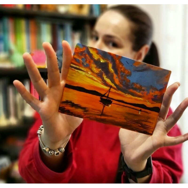 

Kanvas Lukis 10x20cm Paket Lengkap / Cat Acrylic / Kuas No.1 / Palet