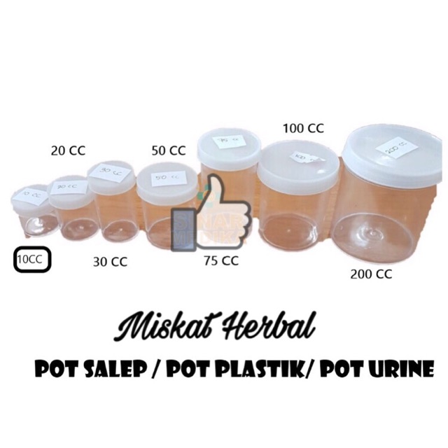 TERMURAH Share In Jar / Pot Urine Plastik / Salep / Dahak / Botol Slime (10 cc / ml  - 200 cc / ml)