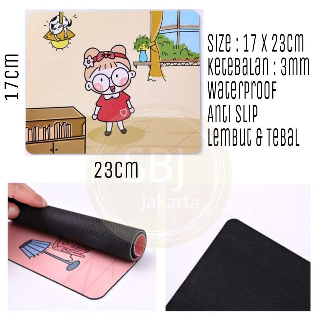 Mouse Pad Korea Premium Tebal kualitas Top Anti Slip /ANTI AIR Motif Kartun SB03