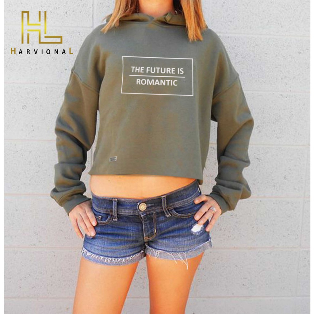 SWEATER CROP HOODIE THE FUTURE BAHAN FRENCHTERRY TERLARIS