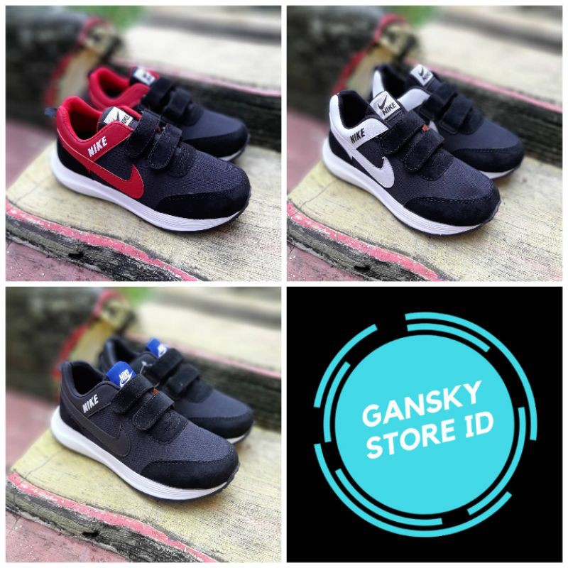 SEPATU NIKE ANAK HITAM PREMIUM QUALITY SEPATU ANAK SEKOLAH HITAM