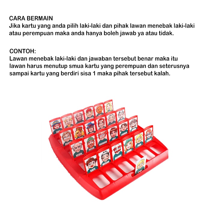 [1KG 3PCS] Babyland Papan Permainan Tebak Gambar Who Is It Board Game Guess Who I Am Board Game