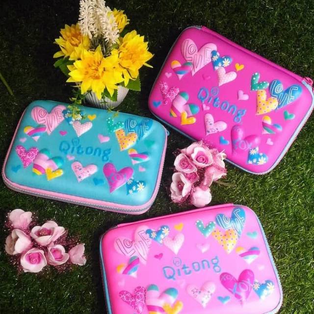 

Kotak Pensil Hardcase / Pencil Organizer ukuran besar - Qitong Love