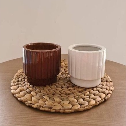 Keramik/Vas Bonsai Cawan Moon