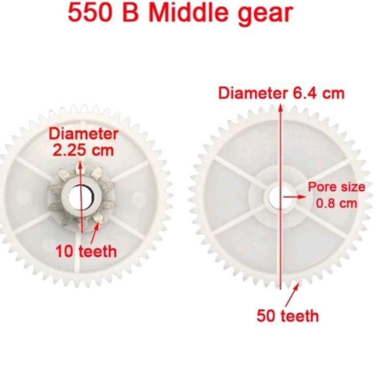 Gear box dalam tipe 550 mobil mainan aki "Was31au22n"