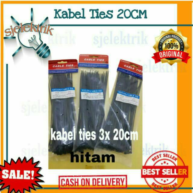 

KABEL TIES 20 CM / TALI TIES 20 CM / KABEL PENGIKAT 20 CM HITAM