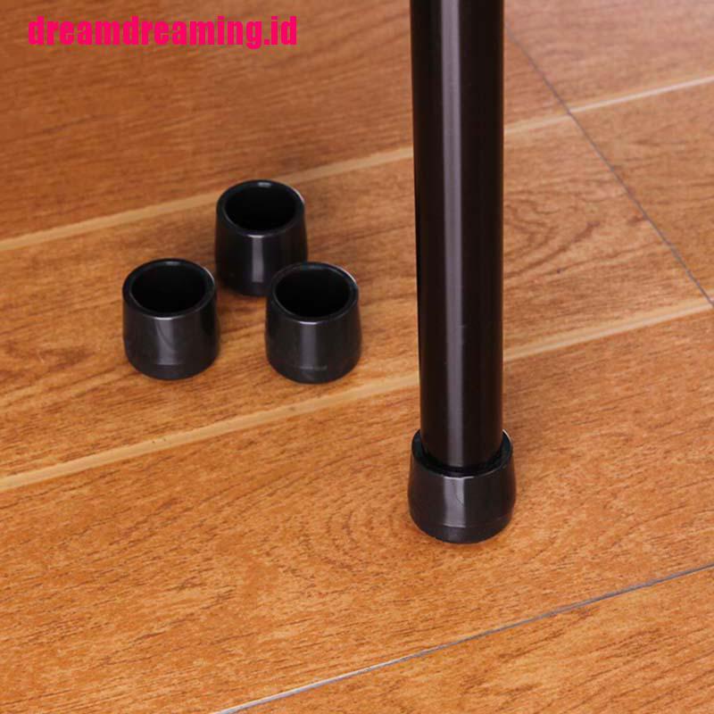 4pcs Pelindung Kaki Kursi / Meja Bahan Karet Warna Hitam