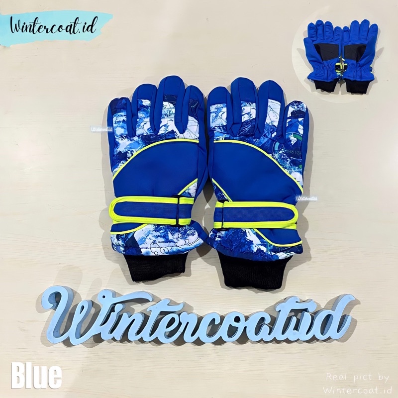 Kids snow gloves sarung tangan salju anak main ski waterproof hangat anti slip cowok cewe remaja import cool