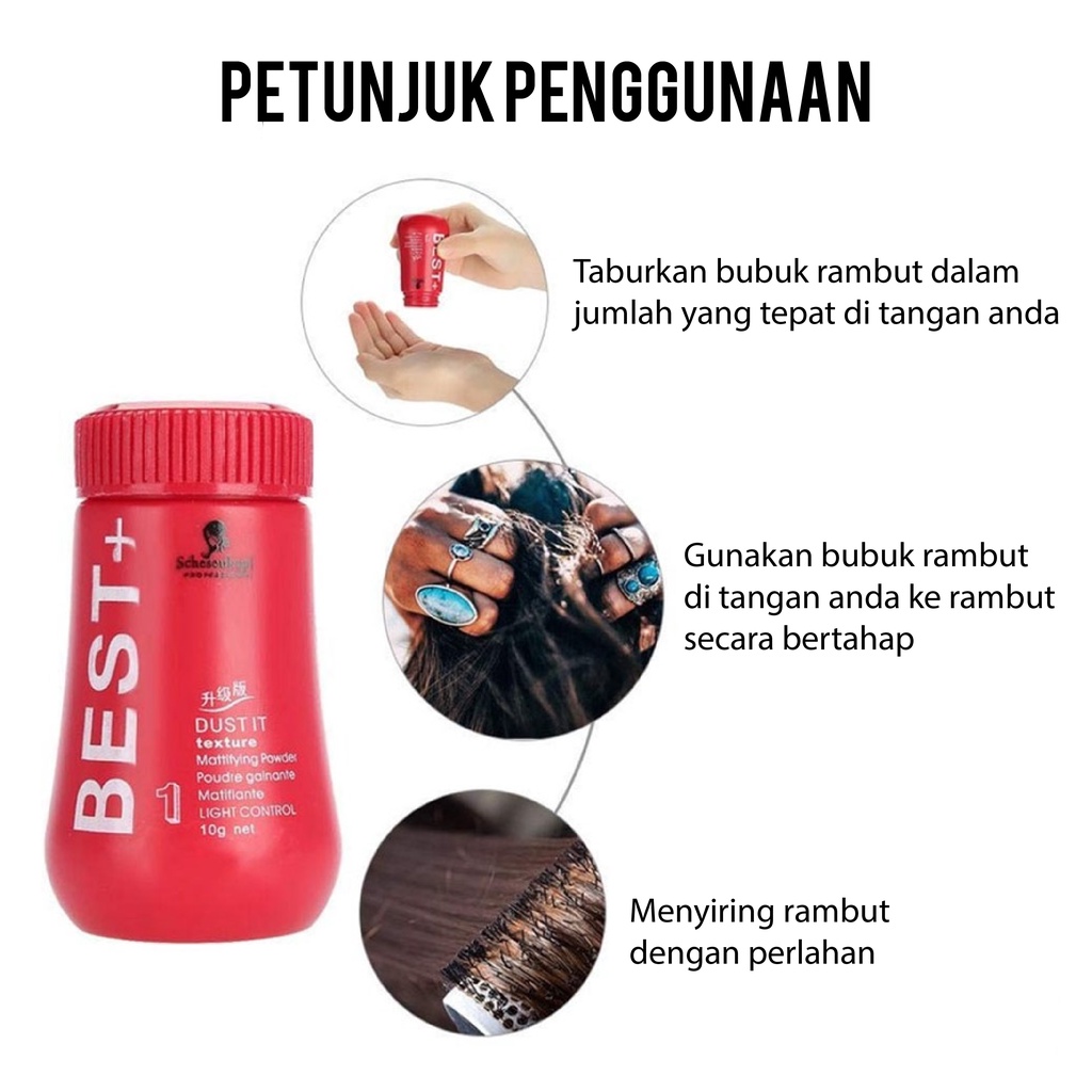 (COD) POMADE BUBUK BEDAK RAMBUT BEST+ HAIR STYLING POWDER PRIA DAN WANITA