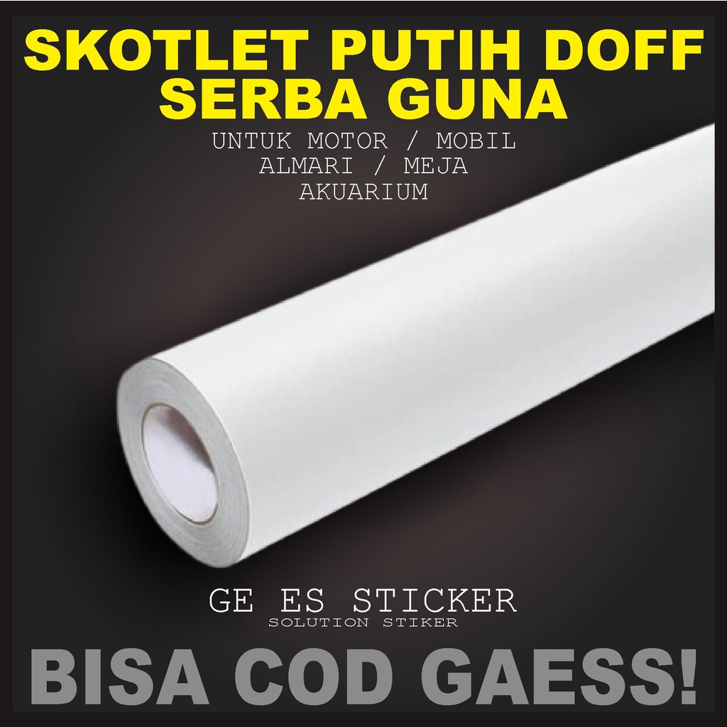 skotlet stiker background aquarium putih doff