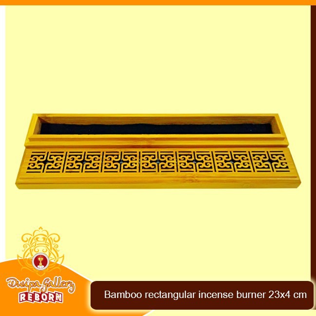 Bamboo Rectangular incense burner 23x4 cm (B)