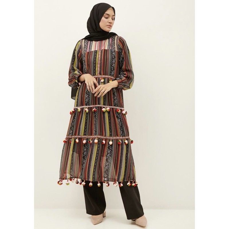 import zara pom pom long tunik bangkok/long tunik pom pom