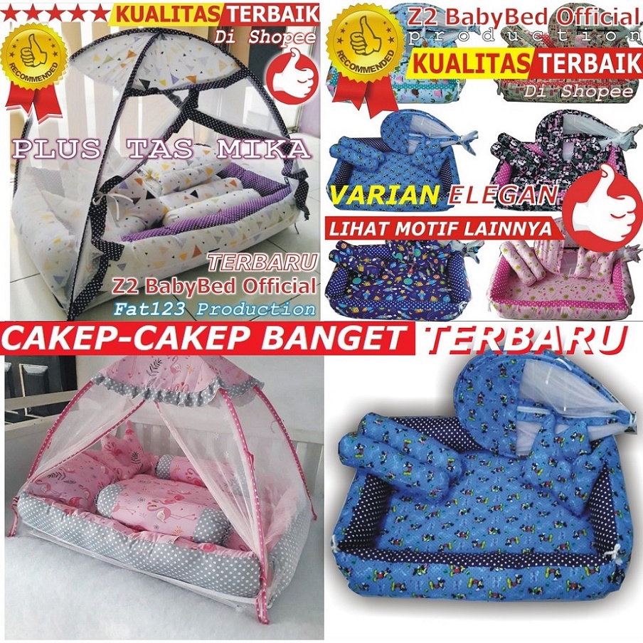 BEST-SELLER Kasur Bayi Kelambu dan-Bedcover Motif Archery x Polkadot-navy CBNK 029 PLUS NON FURING