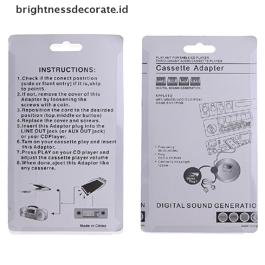 1 Pc Adaptor Transmitter Kaset tape audio AUX 3.5mm universal Untuk Mobil