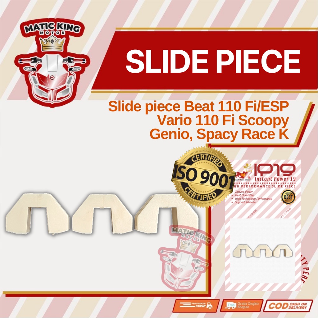 Slider Slide Piece Beat Scoopy Vario Genio Deluxe Spacy Karbu Fi ESP 110 Race K  IP1814-AG