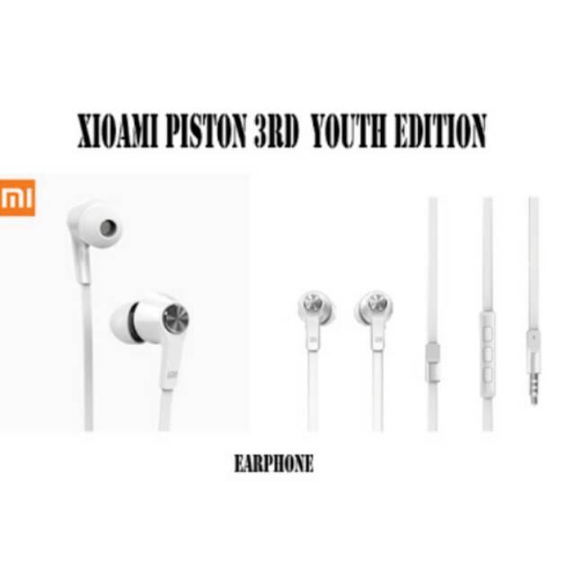 headset earphone xiaomi piston 3 youth edition white original.