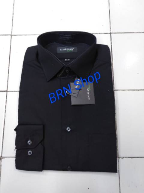 Kemeja Alisan Jumbo Lengan Panjang Putih Hitam Polos Big Size 16,5 XXL  17 XXXL 17,5 4XL XXXXL