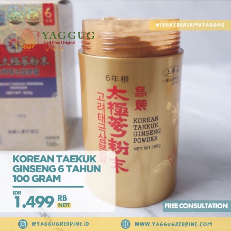 

KOREAN TAEKUK GINSENG POWDER USIA 6 TAHUN (NET: 100 GRAM)
