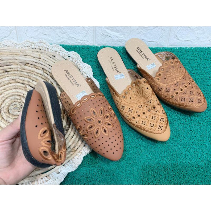 SANDAL BORDIR SANDAL SLOP ARETHA SOL LENTUR