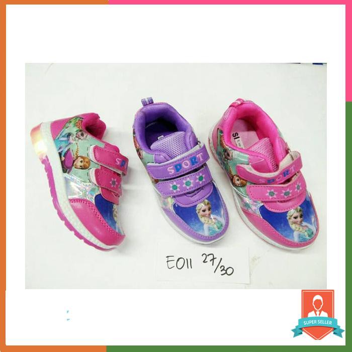 SEPATU ANAK LED LAMPU FROZEN /SEPATU ANAK PEREMPUAN LED FROZEN TERBARU