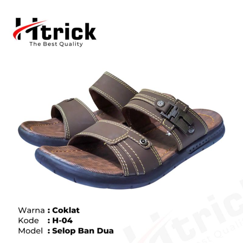 sendal pria dewasa Original H-trick H-02 model selop Ban dua / Sandal kulit pria / sendal pria kasual