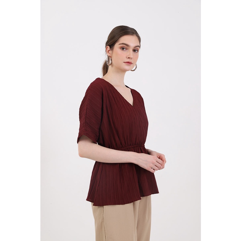 Berrybenka - Atasan Blouse Wanita Sofia Muera Wrapped Tops-5