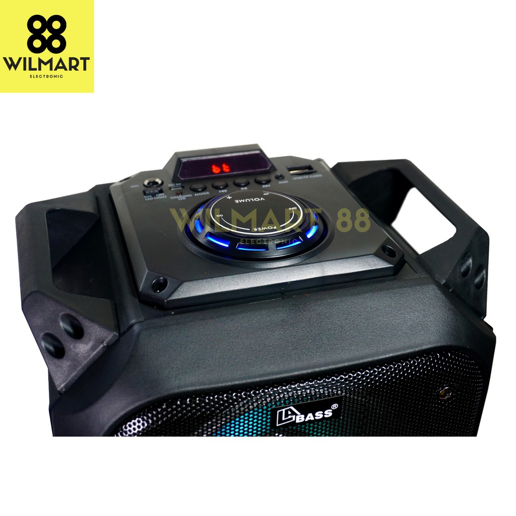 Speaker Portable LaBass LB-265 Portabel Woofer 6.5&quot; x 2 USB/TF/FM/BT With Remote, 1800mAh