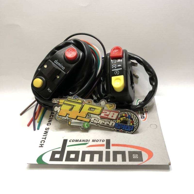 SAKLAR KANAN DAN KIRI STATER/ON OFF/KLAKSON/SEN/LAMPU UTAMA / HOLDER SAKLAR 1 SET KANAN DAN KIRI BY DOMINO UNIVERSAL VIXION SATRIA FU R15 FINO NOUVO PCX KLX CB 150 R MEGAPRO SONIC ADV BYSON RX KING RX Z DLL