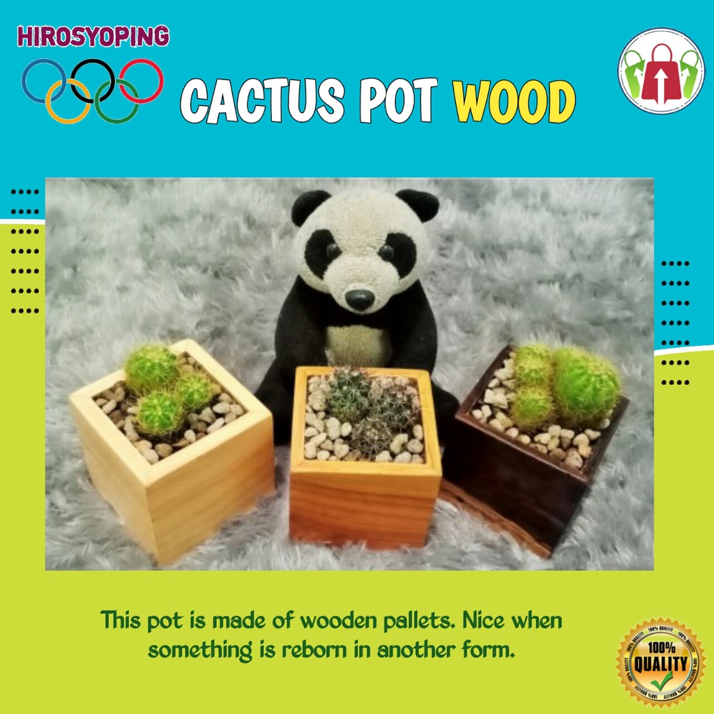 POT KAYU INDOMINI KAKTUS SEKULEN TANAMAN Concrete Pot Mini Planter - Pot Beton Bonsai