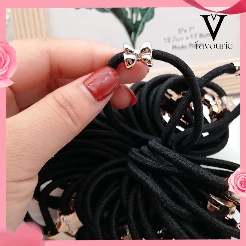 [COD]Cincin rambut elastis tinggi, tali rambut karet gelang aksesoris rambut sederhana-FA