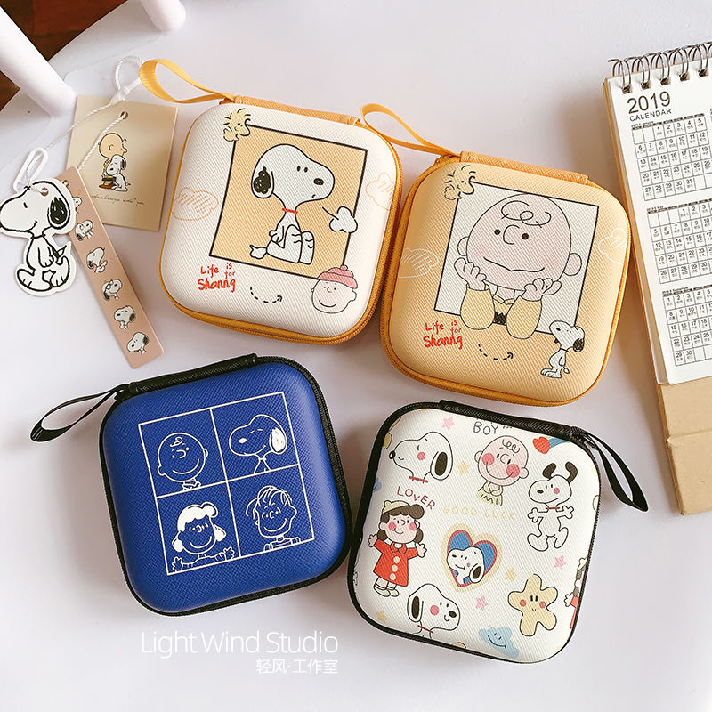 Headphone Storage Box Charging Cable Cute Cartoon Pattern Japanese And Korean Creative Design Dve8