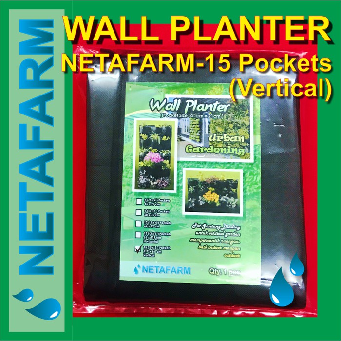 NETAFARM Wall Planter 15 Pockets VERTIKAL Pot Dinding