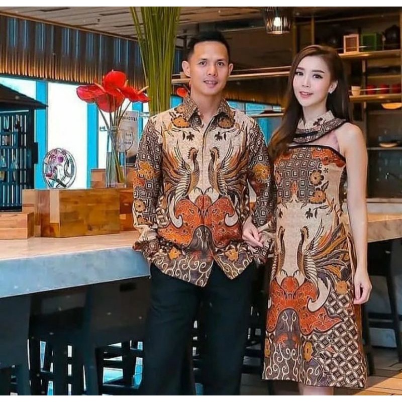 COUPLE DRES BATIK TERBARU - Dres Batik Wanita - Kemeja Batik Pria - Couple dres batik