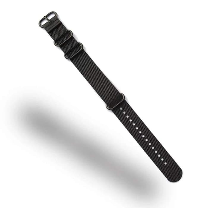 Tali jam tangan Kanvas strap 20mm 22mm 24mm - Hitam