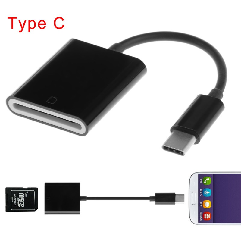 Btsg Kabel Adapter Otg Usb Tipe C Ke Sd Card Untuk Handphone Android / Tablet / Pc