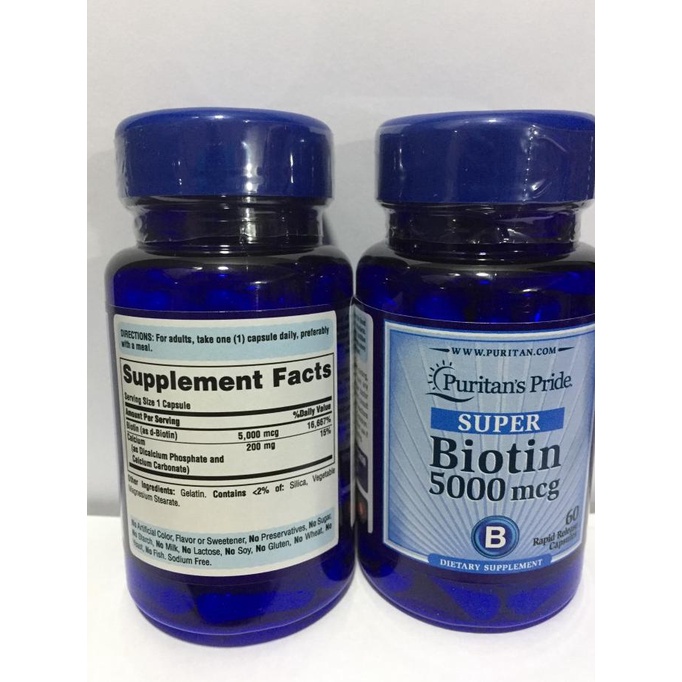 PURITAN Penumbuh Rambut - Super Biotin 5000 mcg ISI 60