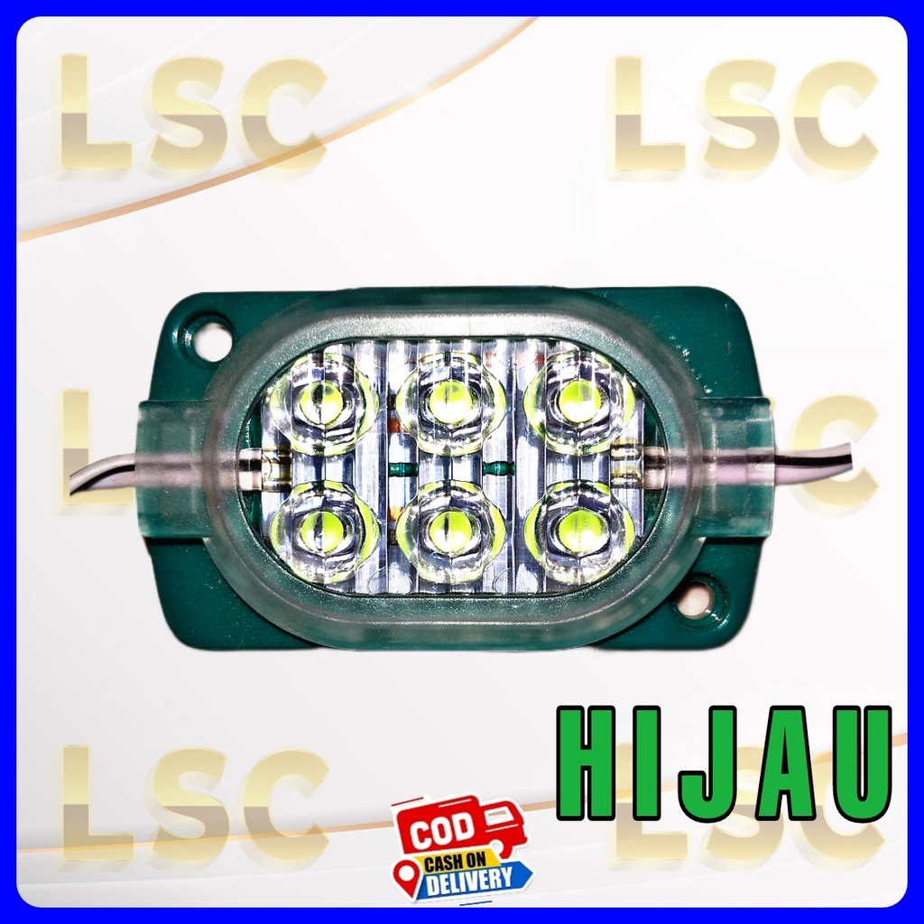 BARU!! Lampu led ultrasonik 6 mata kotak 12V dan 24V variasi mobil bis truk neon