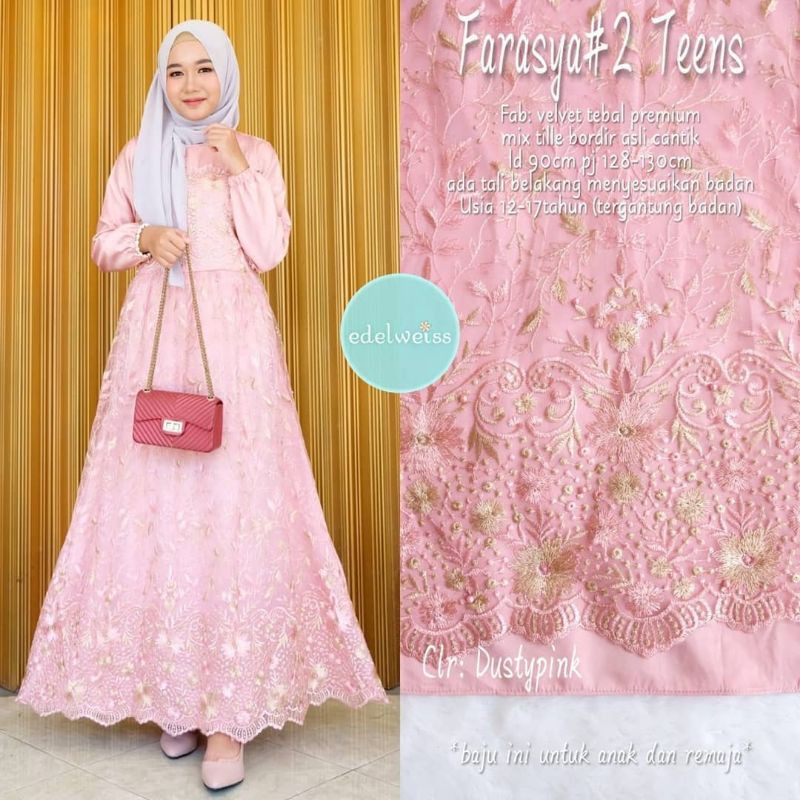 (TERMURAH) (BAYAR COD) FARASYA DRESS GAMIS KONDANGAN JUMBO | gamis murah / gamis jumbo / gamis konda