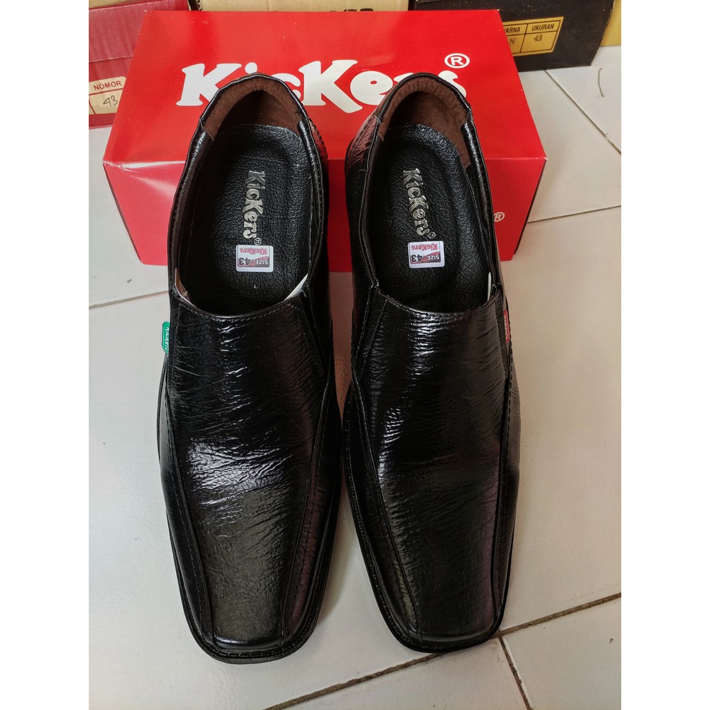 Sepatu kickers pantofel pria kulit asli