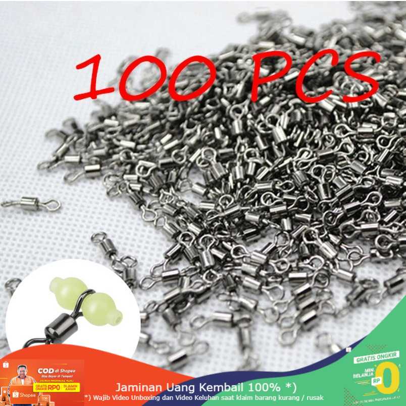 (BISA COD) RVOSTR JYJ Konektor Umpan Kail Pancing Stainless Steel 5# 100 PCS - JYJ05