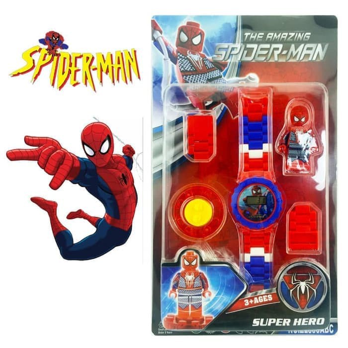 JAM TANGAN ANAK LEGO SPIDERMAN DIGITAL MAINAN EDUKASI ANAK MURAH