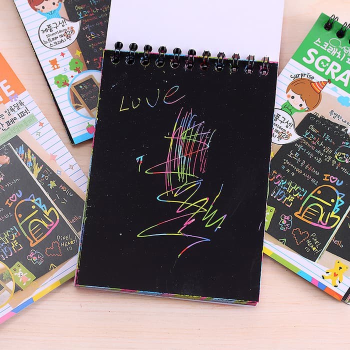 

Rainbow Note Note Unik SCRATCH Colourful Scratch note kecil