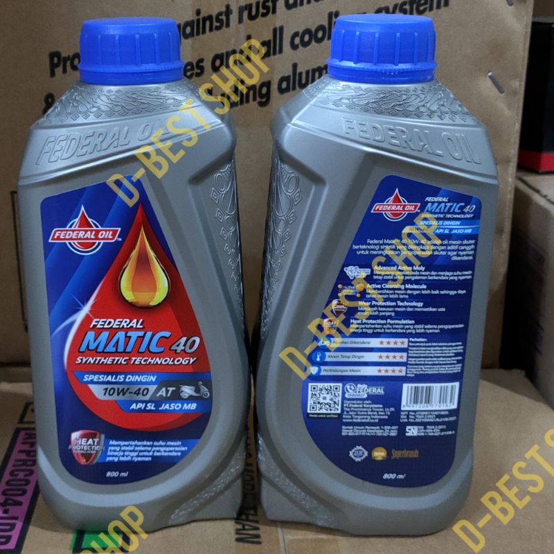 Oli MESIN MOTOR MATIC Federal matic forceMAXX 10-40w 0,8liter | MIO SOUL GT FINO DLL