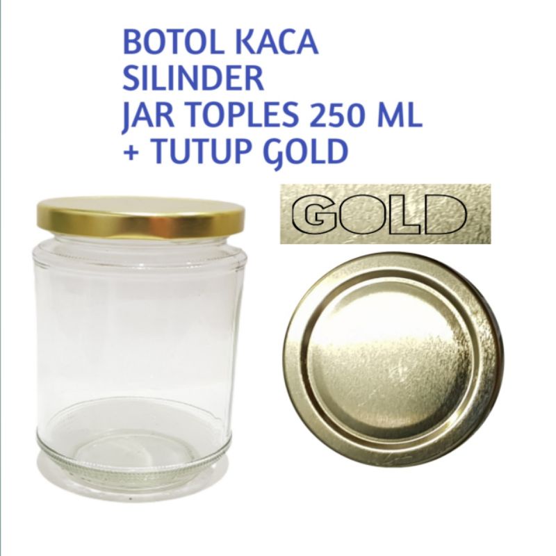 BOTOL SILINDER 250ML NEW + TUTUP SENG // BOTOL KACA SILINDER 250ML .Botol Jar Silinder 250ml BOTOL BARU GROSIR