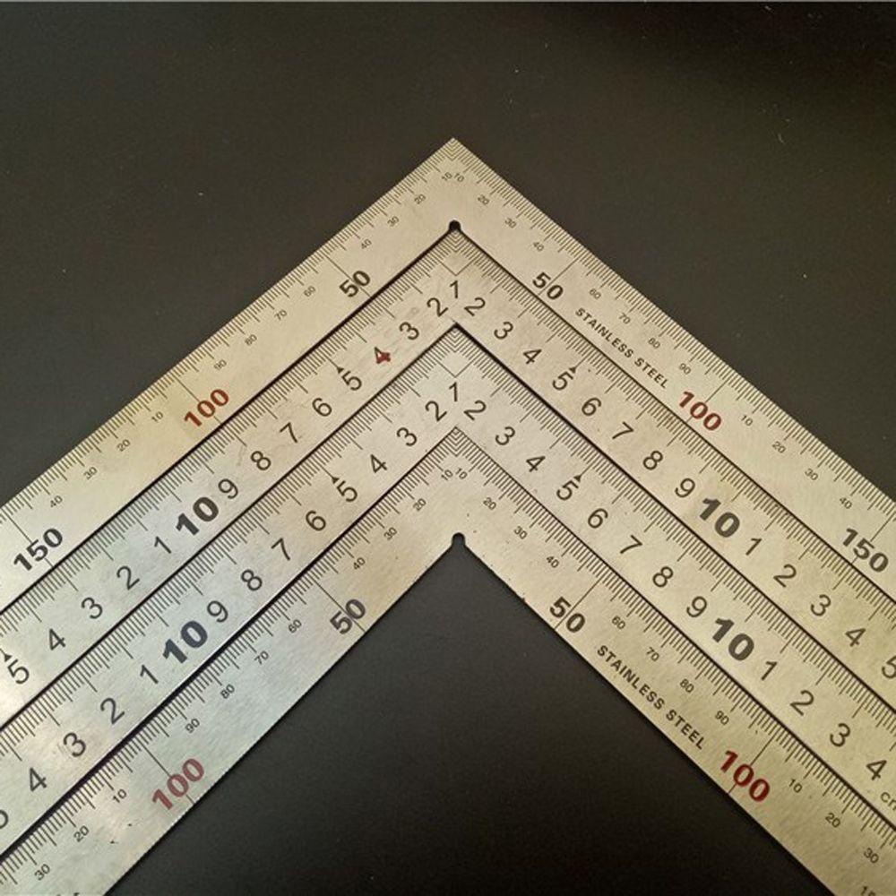 [Elegan] L Shape Ruler Pendidikan Kantor Dua Sisi Stainless Steel Alat Ukur Perlengkapan Sekolah90Penggaris Sudut