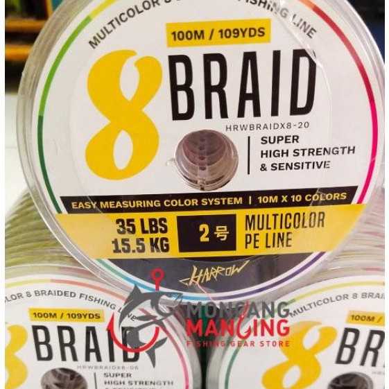 SENAR PANCING PE HARROW X8 MULTICOLOR & BRAIDED FISHING LINE
