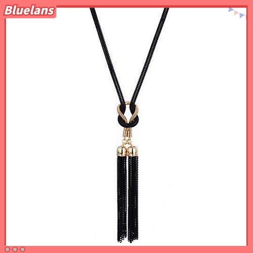 Bluelans Women Fashion Tassel Pendant All Match Long Chain Sweater Necklace Jewelry Gift