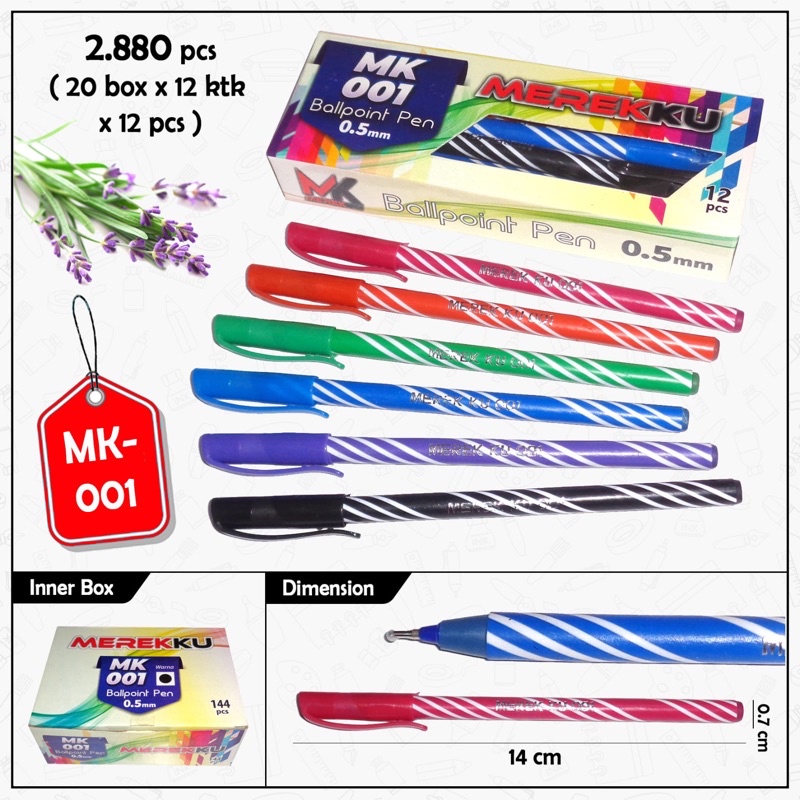 

Ballpoint pen merekku mk 001 isi 12 pc